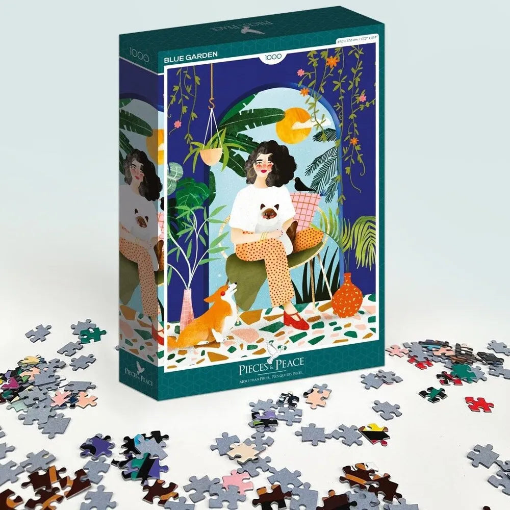 Puzzle 1000 Pièces - Jardin Bleu