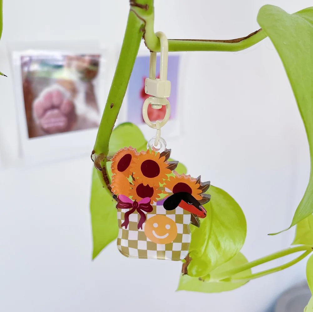 Porte-clef Teckel fleuri - shop_name artisanat Fait_main Fabriqué_en_france Création_unique