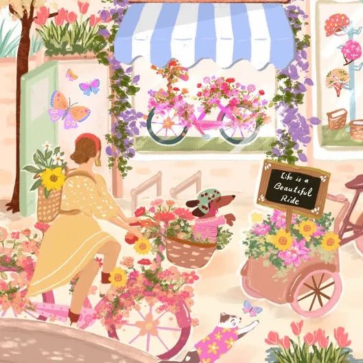 Puzzle 500 Pièces - Vélos fleuris - shop_name artisanat Fait_main Fabriqué_en_france Création_unique