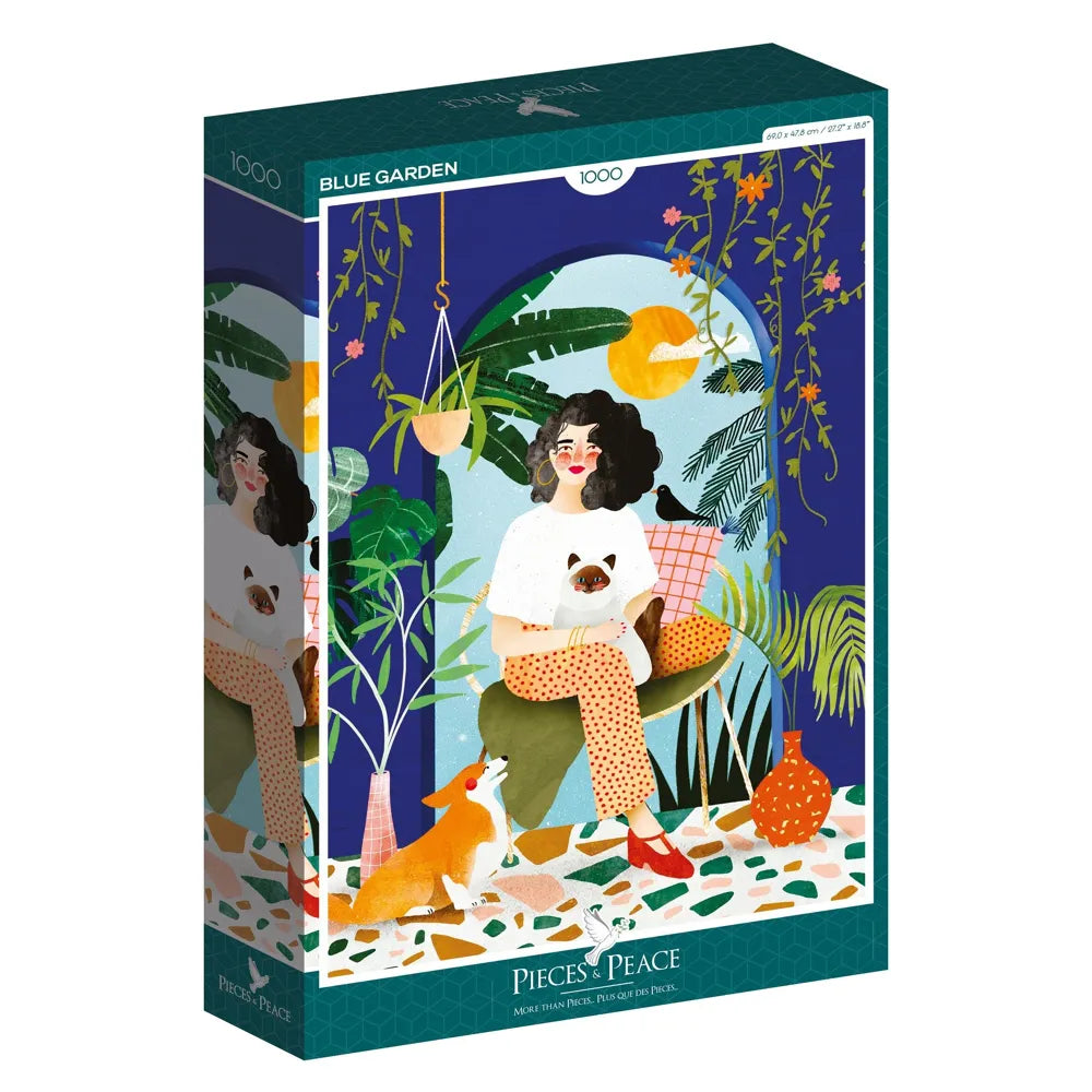 Puzzle 1000 Pièces - Jardin Bleu