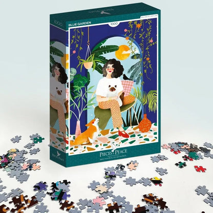 Puzzle 1000 Pièces - Jardin Bleu