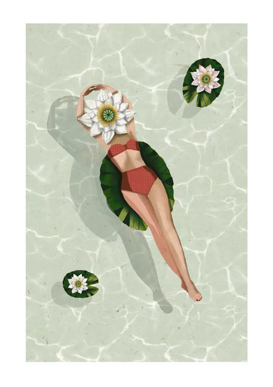 Affiche "La piscine" - shop_name artisanat Fait_main Fabriqué_en_france Création_unique