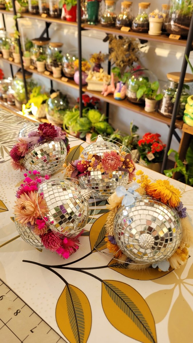 Apéritif-Créatif : Boule Disco fleurie - Vendredi 11 Septembre 19h-20h30 - shop_name artisanat Fait_main Fabriqué_en_france Création_unique