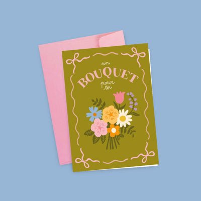 Carte Postale - Un Bouquet pour toi - shop_name artisanat Fait_main Fabriqué_en_france Création_unique