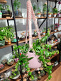 Macramé Rose & Blanc - shop_name artisanat Fait_main Fabriqué_en_france Création_unique