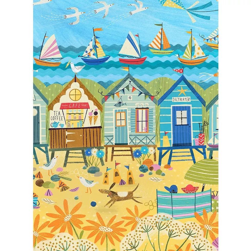 Mini Puzzle 96 Pièces - Beach Huts - shop_name artisanat Fait_main Fabriqué_en_france Création_unique