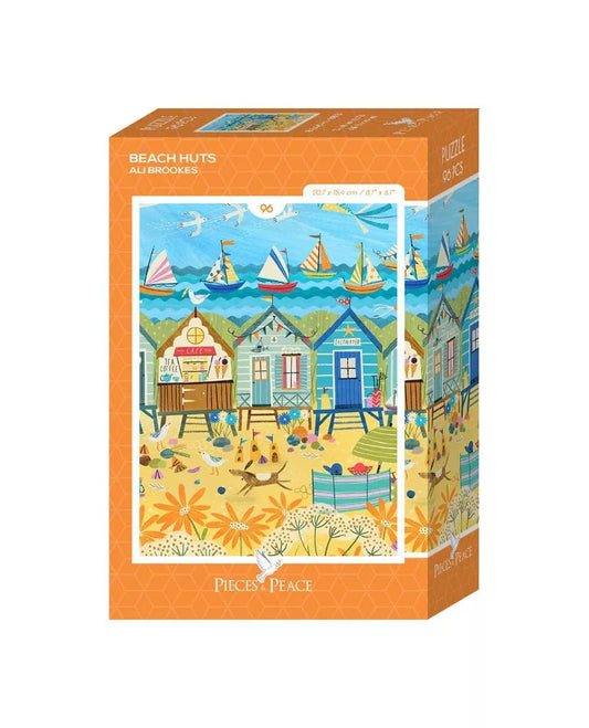 Mini Puzzle 96 Pièces - Beach Huts - shop_name artisanat Fait_main Fabriqué_en_france Création_unique