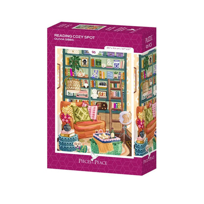 Mini Puzzle 96 Pièces - Coin de lecture douillet - #shop_name #artisanat #Fait_main #Fabriqué_en_france #Création_unique
