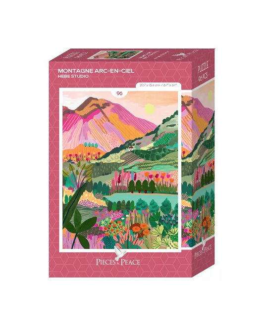 Mini Puzzle 96 Pièces - Rainbow Mountain - shop_name artisanat Fait_main Fabriqué_en_france Création_unique