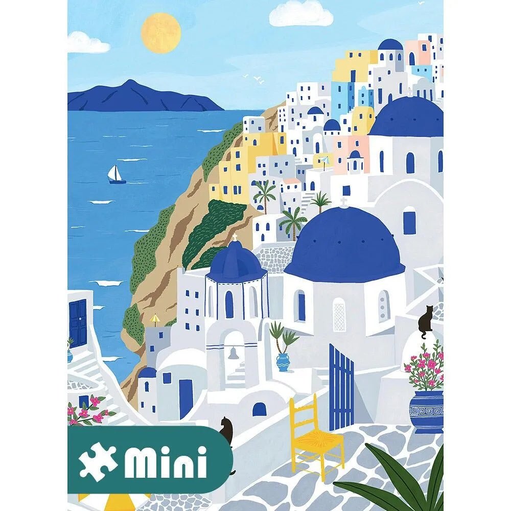 Mini Puzzle 96 Pièces - Santorin - #shop_name #artisanat #Fait_main #Fabriqué_en_france #Création_unique