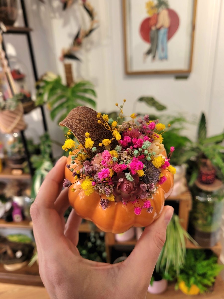Minis citrouilles fleuries - shop_name artisanat Fait_main Fabriqué_en_france Création_unique