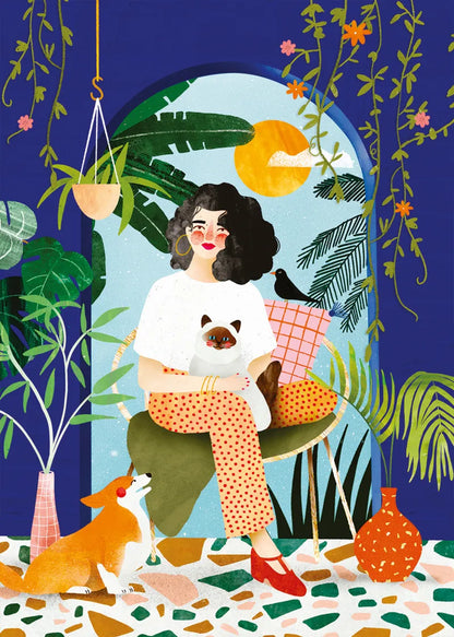 Puzzle 1000 Pièces - Jardin Bleu