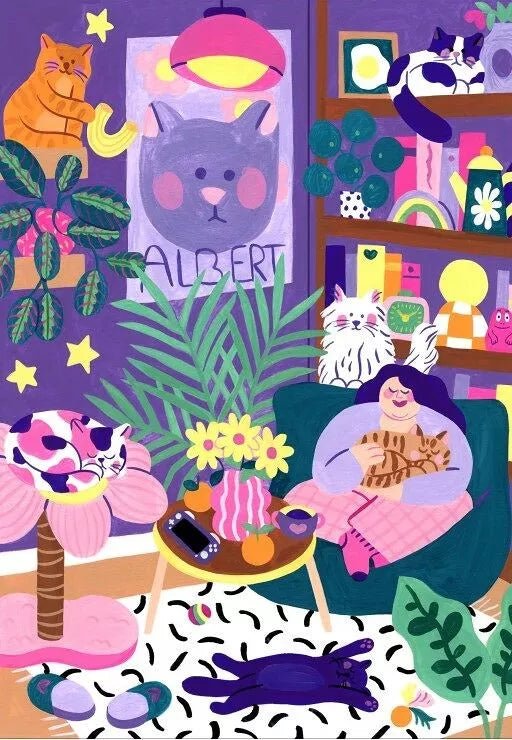 Puzzle 1000 Pièces - Cat Lover - shop_name artisanat Fait_main Fabriqué_en_france Création_unique