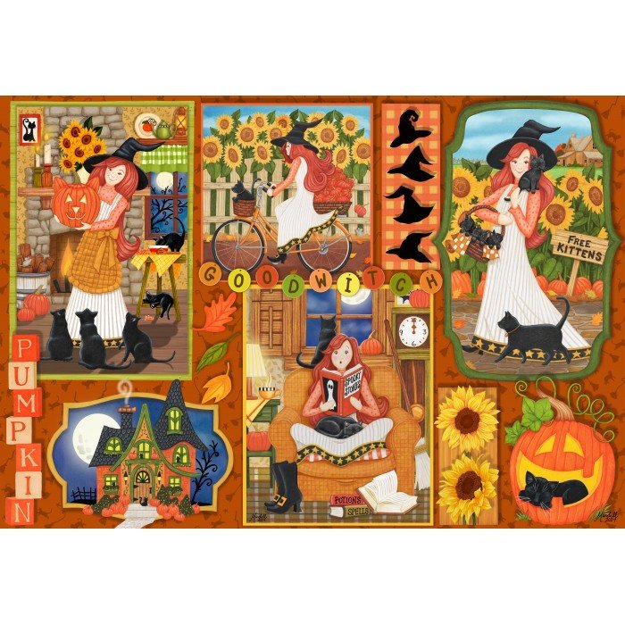 Puzzle 1000 Pièces - Good Witch - #shop_name #artisanat #Fait_main #Fabriqué_en_france #Création_unique