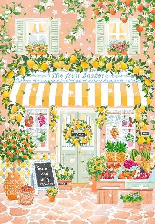 Puzzle 1000 Pièces - Le panier à fruits - shop_name artisanat Fait_main Fabriqué_en_france Création_unique