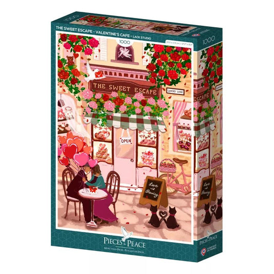 Puzzle 1000 Pièces - L'échappée belle, café de la St Valentin - shop_name artisanat Fait_main Fabriqué_en_france Création_unique