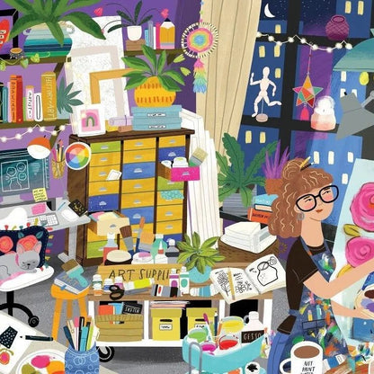 Puzzle 1000 Pièces - Mon lieu préféré : L'atelier d'Art - shop_name artisanat Fait_main Fabriqué_en_france Création_unique