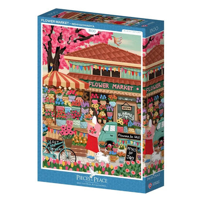 Puzzle 1500 Pièces - Marché aux fleurs - shop_name artisanat Fait_main Fabriqué_en_france Création_unique