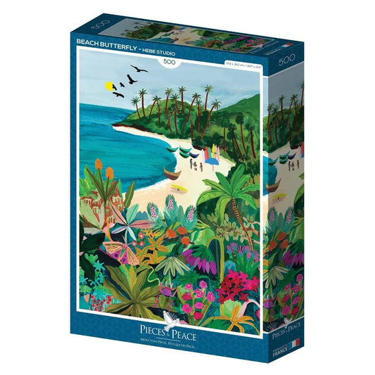 Puzzle 500 Pièces - Beach Butterfly - shop_name artisanat Fait_main Fabriqué_en_france Création_unique