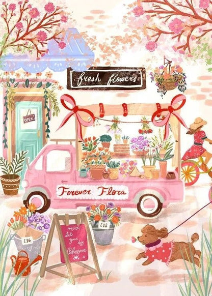 Puzzle 500 Pièces - Camion de Fleurs - shop_name artisanat Fait_main Fabriqué_en_france Création_unique