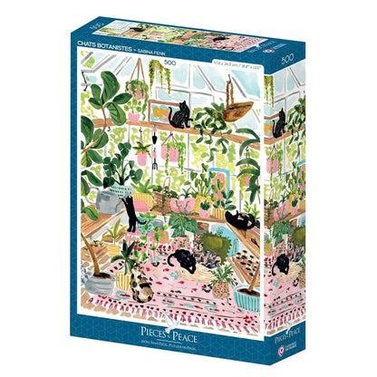 Puzzle 500 Pièces - Chats Botanistes - shop_name artisanat Fait_main Fabriqué_en_france Création_unique
