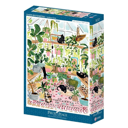 Puzzle 500 Pièces - Chats Botanistes - shop_name artisanat Fait_main Fabriqué_en_france Création_unique