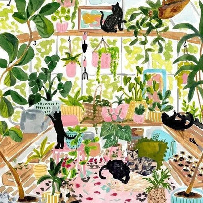 Puzzle 500 Pièces - Chats Botanistes - shop_name artisanat Fait_main Fabriqué_en_france Création_unique