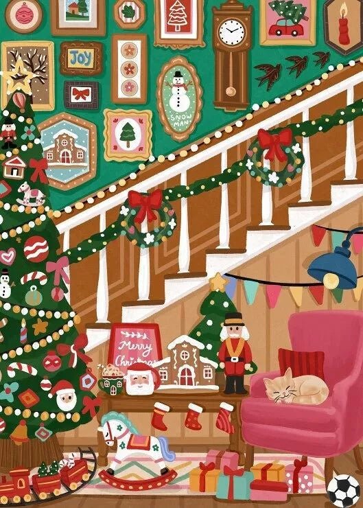 Puzzle 500 Pièces - Escalier de Noël - shop_name artisanat Fait_main Fabriqué_en_france Création_unique