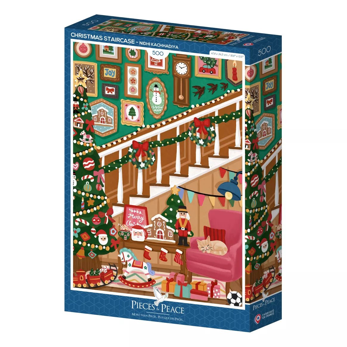 Puzzle 500 Pièces - Escalier de Noël - shop_name artisanat Fait_main Fabriqué_en_france Création_unique