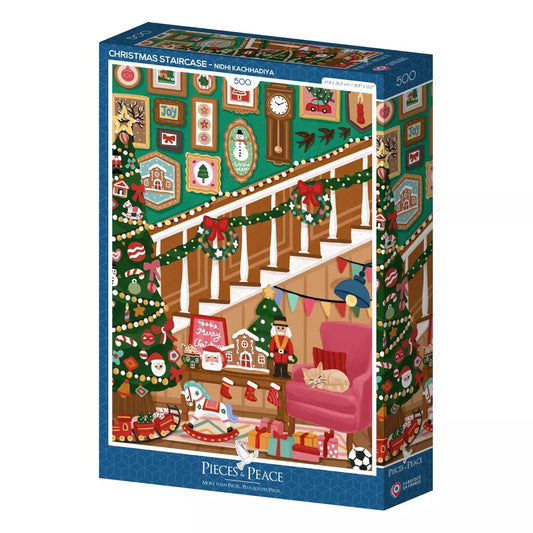 Puzzle 500 Pièces - Escalier de Noël - shop_name artisanat Fait_main Fabriqué_en_france Création_unique
