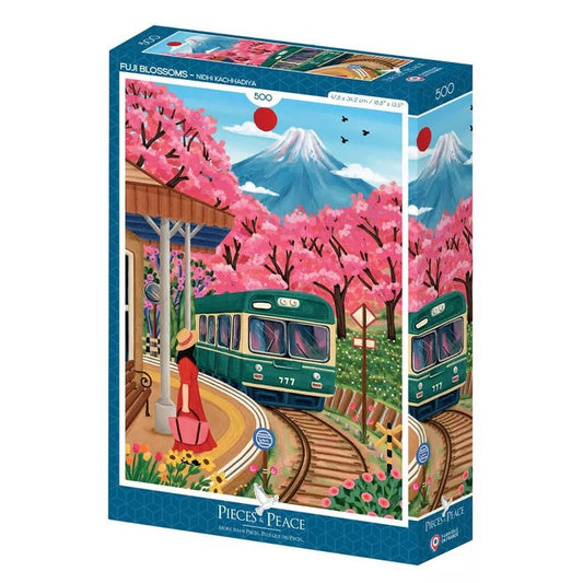 Puzzle 500 Pièces - Fuji Blossoms - shop_name artisanat Fait_main Fabriqué_en_france Création_unique