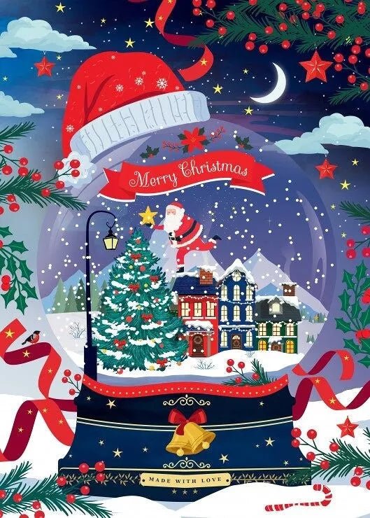 Puzzle 500 Pièces - Le Village Enneigé du Père Noël - shop_name artisanat Fait_main Fabriqué_en_france Création_unique