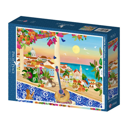 Puzzle 500 Pièces - Lisbonne Portugal - #shop_name #artisanat #Fait_main #Fabriqué_en_france #Création_unique