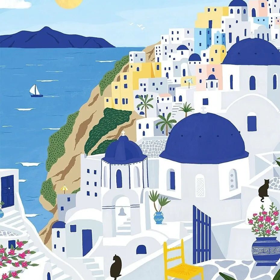 Puzzle 500 Pièces - Santorin - shop_name artisanat Fait_main Fabriqué_en_france Création_unique