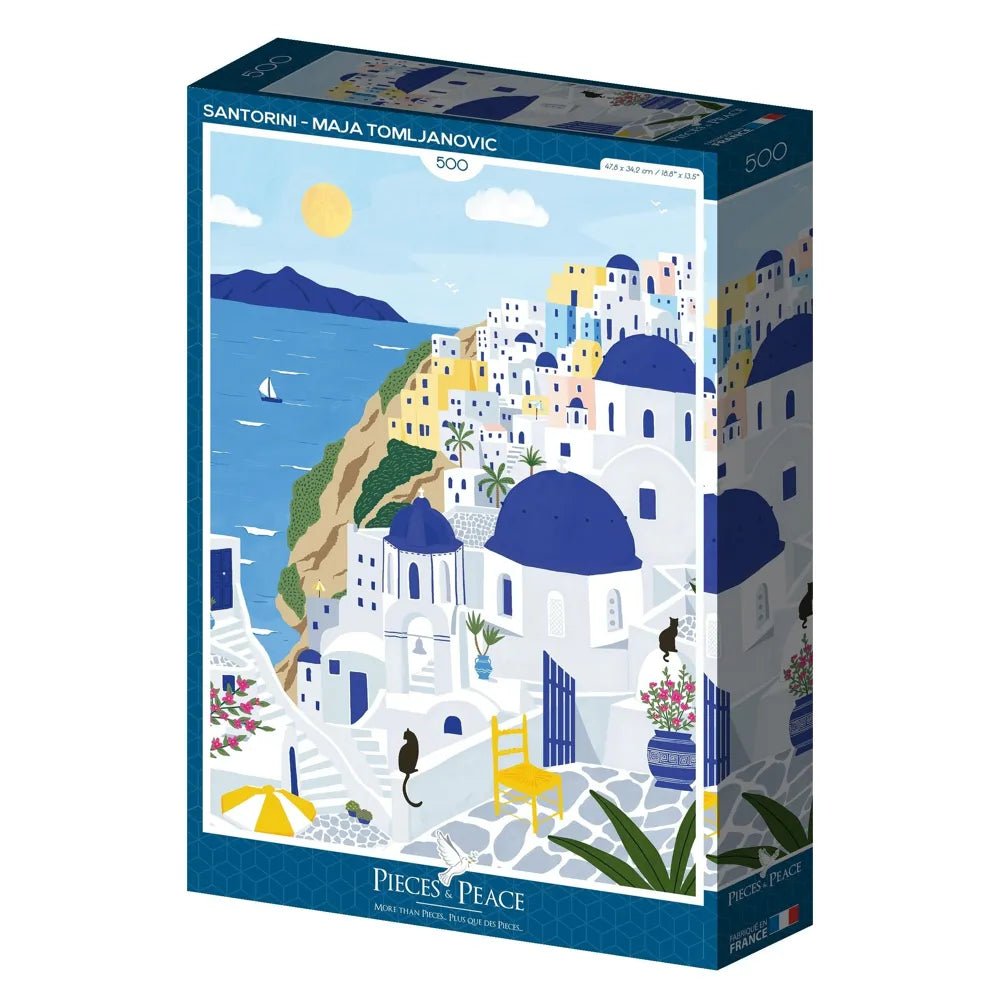 Puzzle 500 Pièces - Santorin - shop_name artisanat Fait_main Fabriqué_en_france Création_unique