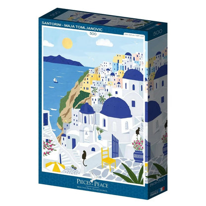 Puzzle 500 Pièces - Santorin - shop_name artisanat Fait_main Fabriqué_en_france Création_unique