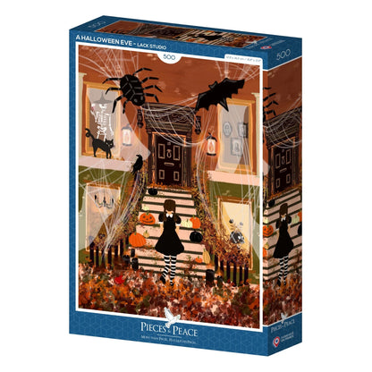 Puzzle 500 Pièces - Une Veille d'Halloween - #shop_name #artisanat #Fait_main #Fabriqué_en_france #Création_unique