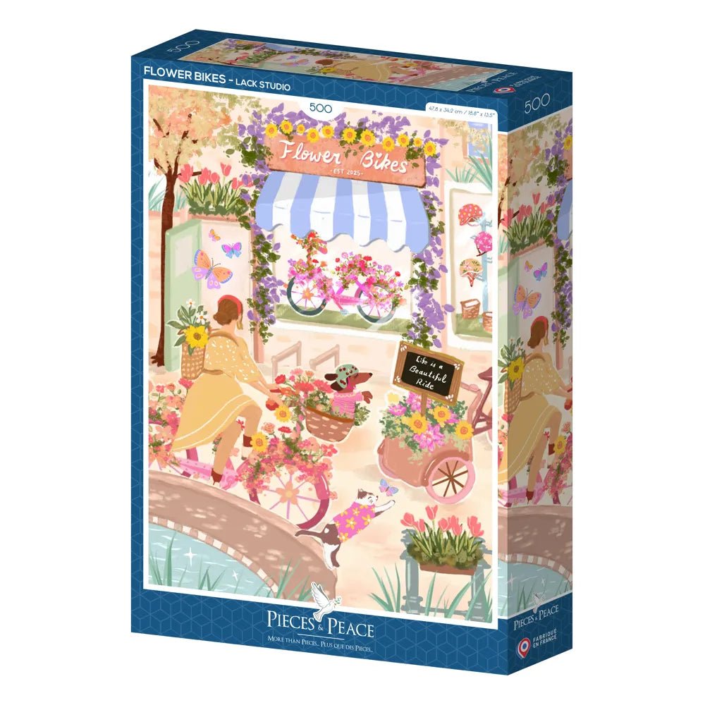 Puzzle 500 Pièces - Vélos fleuris - shop_name artisanat Fait_main Fabriqué_en_france Création_unique