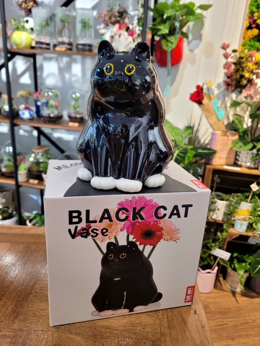 Vase Chat Noir - #shop_name #artisanat #Fait_main #Fabriqué_en_france #Création_unique